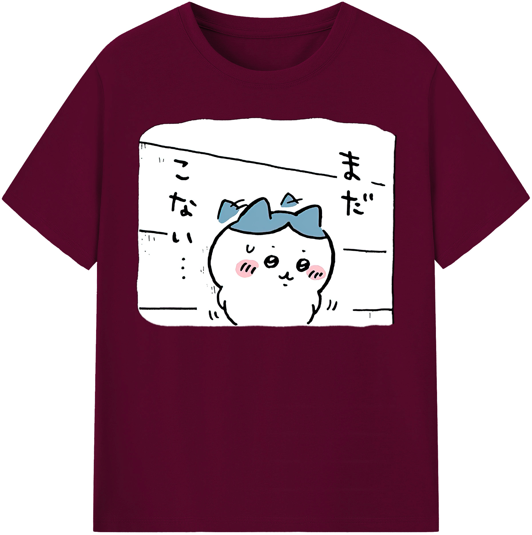（画像用） ちいかわ ハチワレ Chii-kawa hachiware レディースカジュアルプリントTシャツ（綿100％）